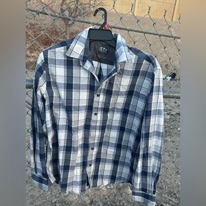 Pacifica Navy and White Checkered Men's Shirt